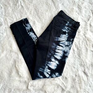 J Brand Twill Tie Dye Black Low Rise Skinny Leg Jean, 28